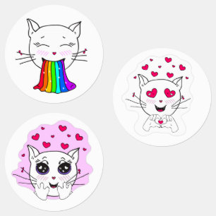 Chats Cute kawaii Beaux stickers émotionnels