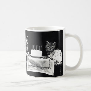 Chats d'anniversaire vintages Mugs café
