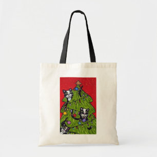 Chats dans le sac de l'arbre de Noël