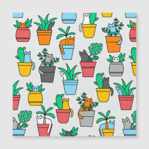 Chats dans les pots à fleurs