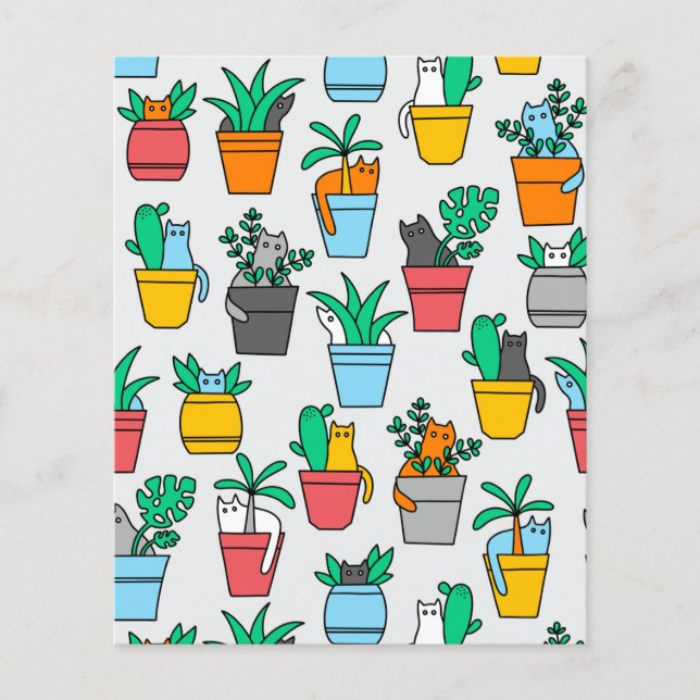 Chats dans les pots à fleurs (Devant)