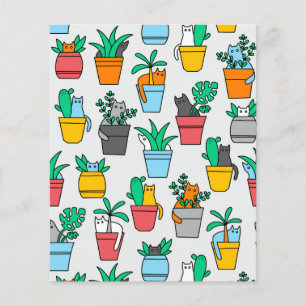 Chats dans les pots à fleurs