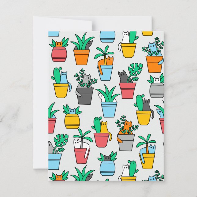 Chats dans les pots à fleurs (Devant)