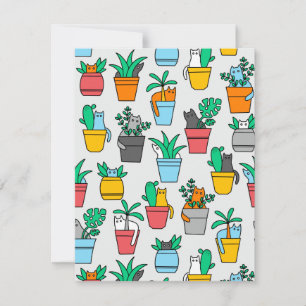 Chats dans les pots à fleurs