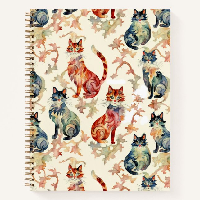 Chats dans un journal chinois Motif aquarelle (Devant)