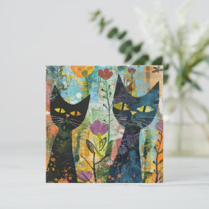 Chats d'aquarelle de Boho - Art Feline de Terre (4