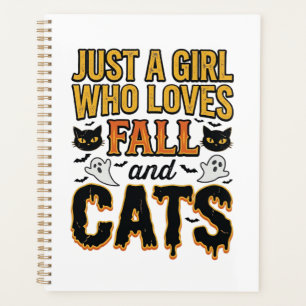 Chats d'automne Halloween Fille Graphisme Vintage_