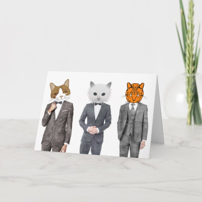 CHATS DE CHAT PORTANT UNE CARTE D'ANNIVERSAIRE (Devant)