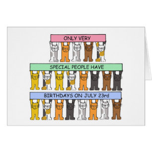 Chats de dessin animé d'anniversaire du 23 juillet