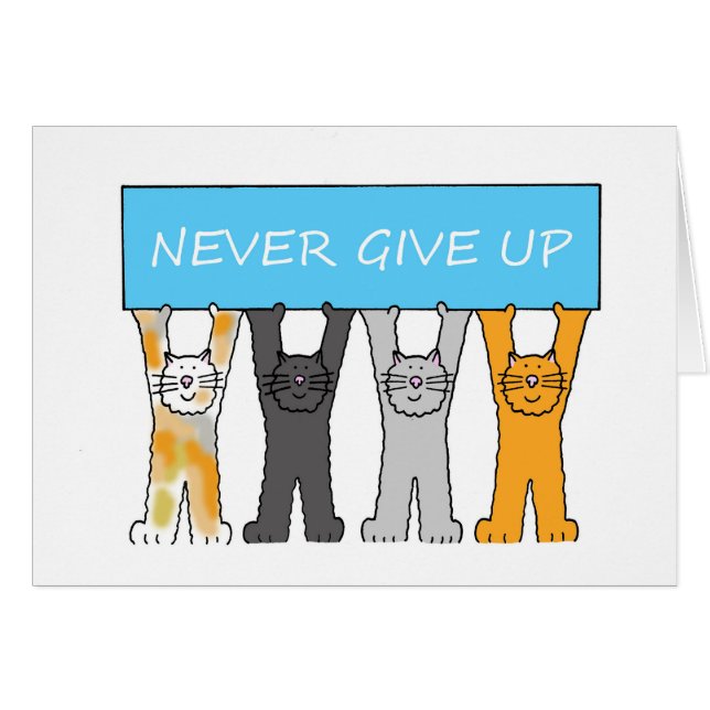 Chats de dessin animé ne jamais abandonner (Devant horizontal)