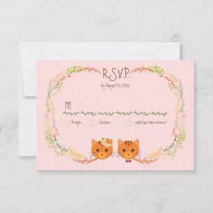 Chats de Forêt Whimsical (Blush) Mariage RSVP