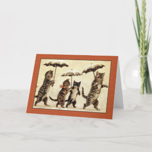 Chats de Louis Wain avec la carte de voeux de