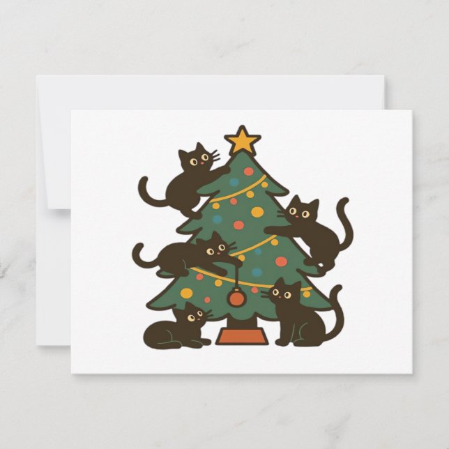 Chats de Noël autour de l'arbre classique de vacan (Devant)