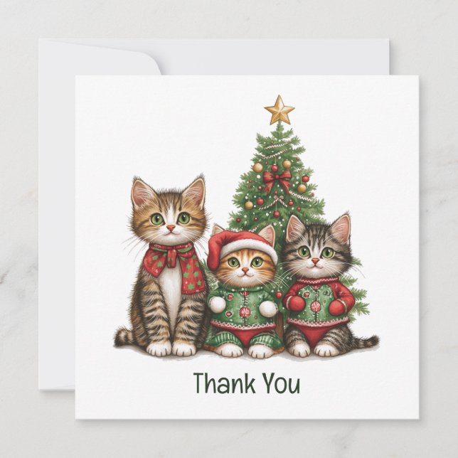 Chats de Noël Merci (Devant)
