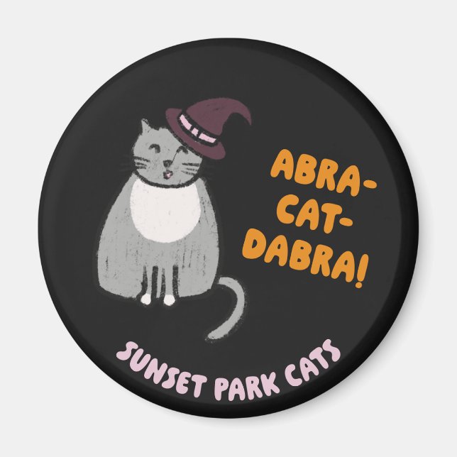 Chats de Sunset Park Magnet Halloween Sorcière Cen (Devant)