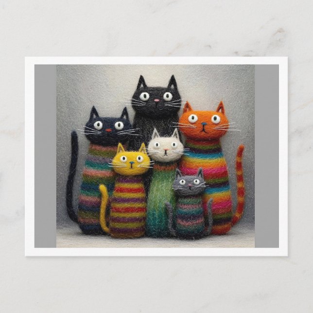Chats drôles. Carte postale (Devant)