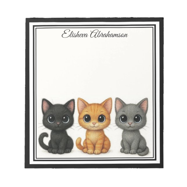 Chats drôles qui regardent par-dessus un bloc-note (Devant)