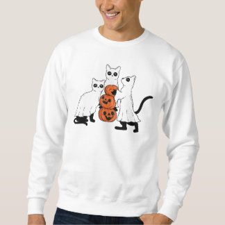 Chats éffrayants et Sweatshirt Citrouille