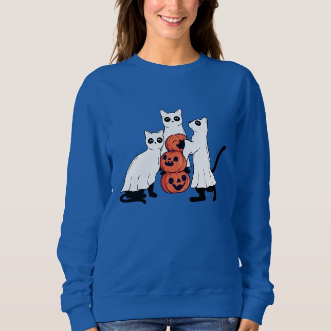 Chats éffrayants Halloween Sweatshirt femme (Devant)