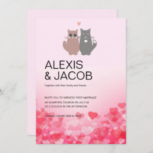 Chats en amour Faire-part de mariage