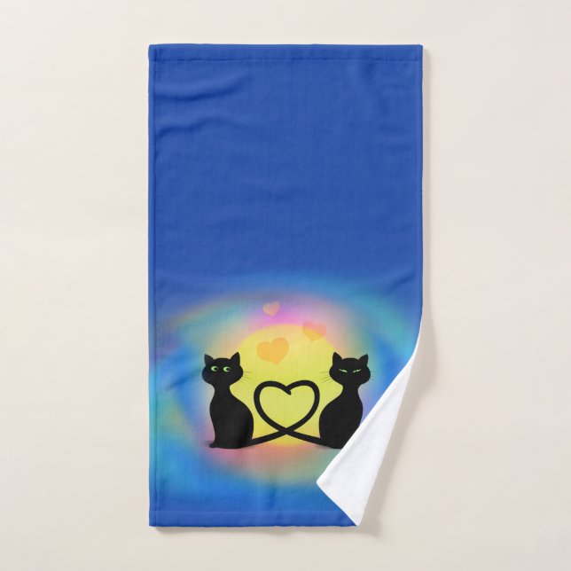 Chats en amour serviette main (Serviette à main)