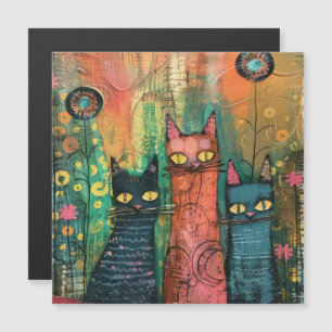 Chats en aquarelle Boho - Earthy Feline Art