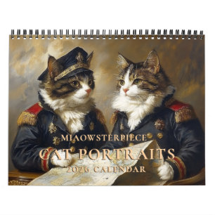Chats en costume historique 2026 Calendrier mural