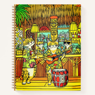 Chats en vacances dans un journal de bar Tiki