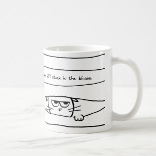 Chats et abat-jour de fenêtre - tasse de café