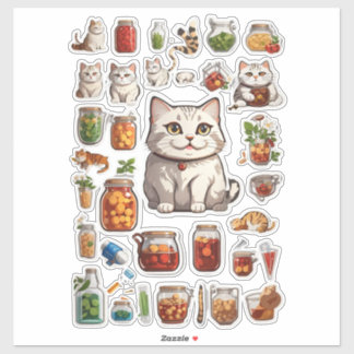 Chats et aliments Mega Sticker Bundle