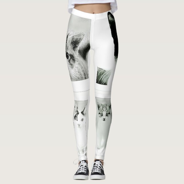 Chats et chatons Collage Leggings funky (Devant)
