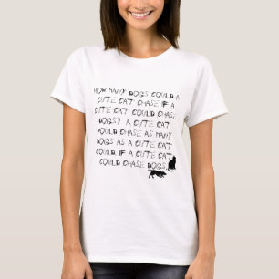 Chats et Chiens Langue Twister Funny T-shirt blanc