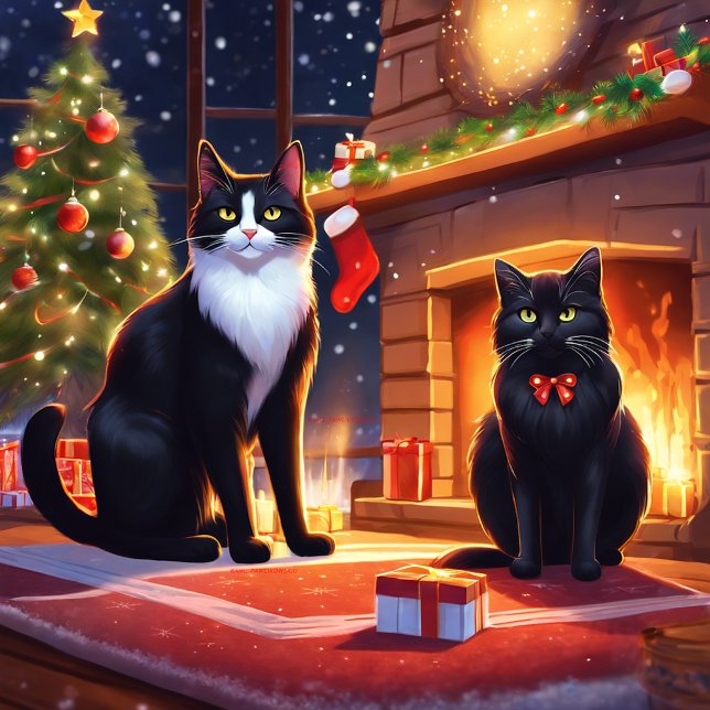 Chats et Santa Clause Tshirt Modèle (Créateur téléchargé)