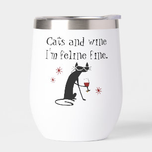 Chats et vin Feline Belle Pun à vin avec chat