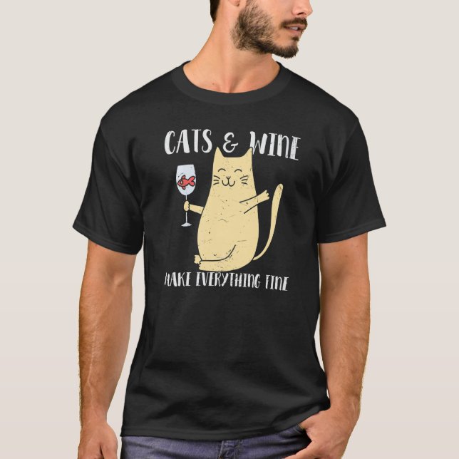 Chats Et Vin Rendent Tout Beau  Haut Graphique (Devant)