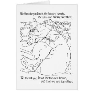 Chats heureux et reconnaissants