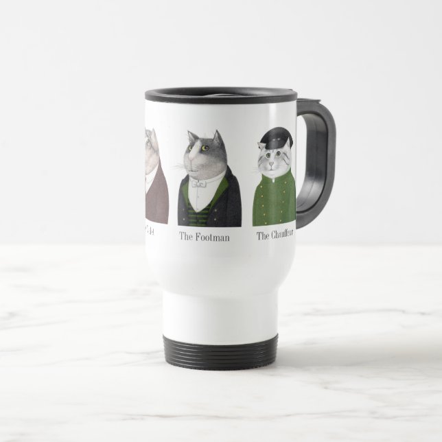 CHATS HOMMES Mug de voyage + Texte (Devant droit)