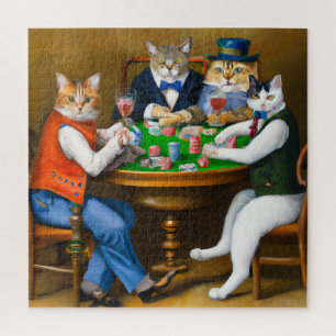 Chats Jouer Poker, Puzzle 676 Pièces