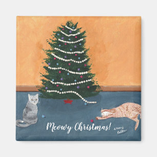 Chats joueurs par Magnets d'arbre de Noël