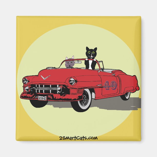 Chats Joy Riding Magnet Carré (Devant)