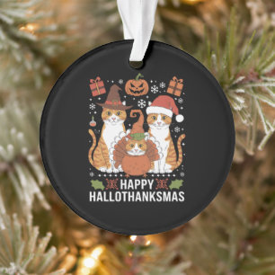 Chats Joyeux Hallothanksmas Halloween Noël 