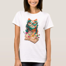 Chats lisant des livres sur votre T-shirt