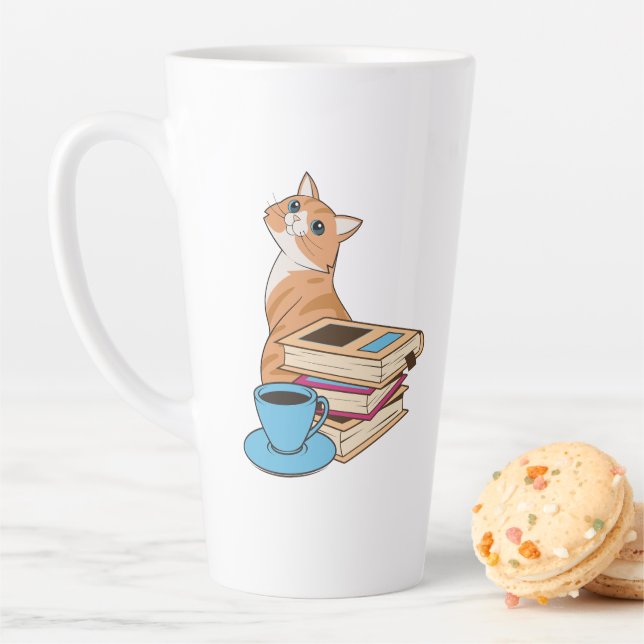 Chats, livres et café Cute Café Mug (En situation)