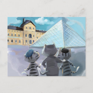 Chats Louvre Paris - Carte postale