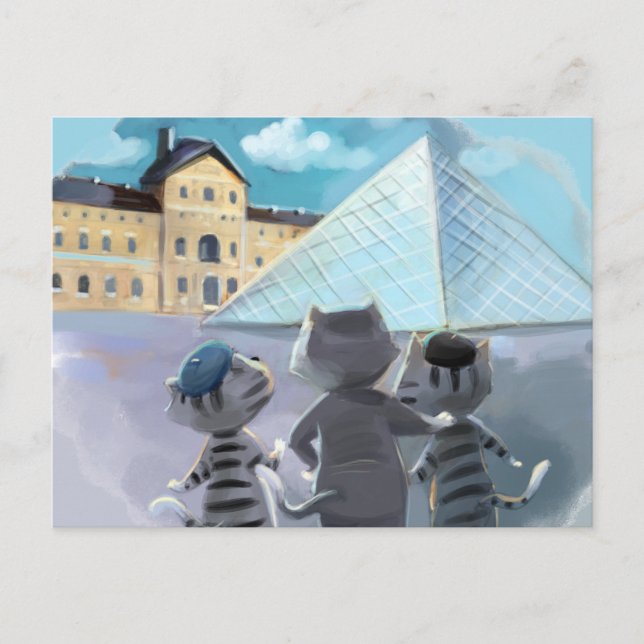 Chats Louvre Paris - Carte postale (Devant)