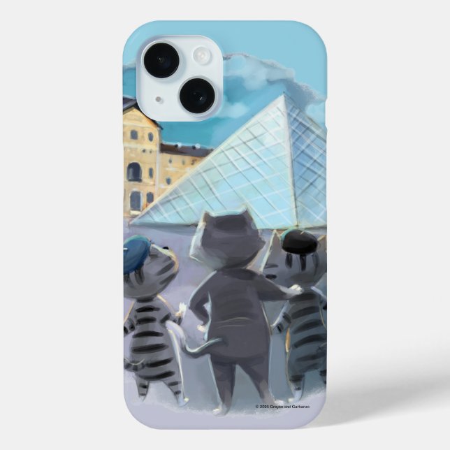 Chats Louvre Paris - Étui Téléphone (Verso)