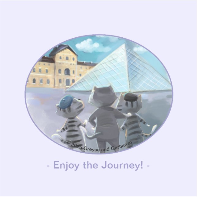 Chats Louvre Paris - Profitez Autocollant Vinyle (Devant)