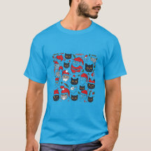 Chats mignons en style festif T-shirt