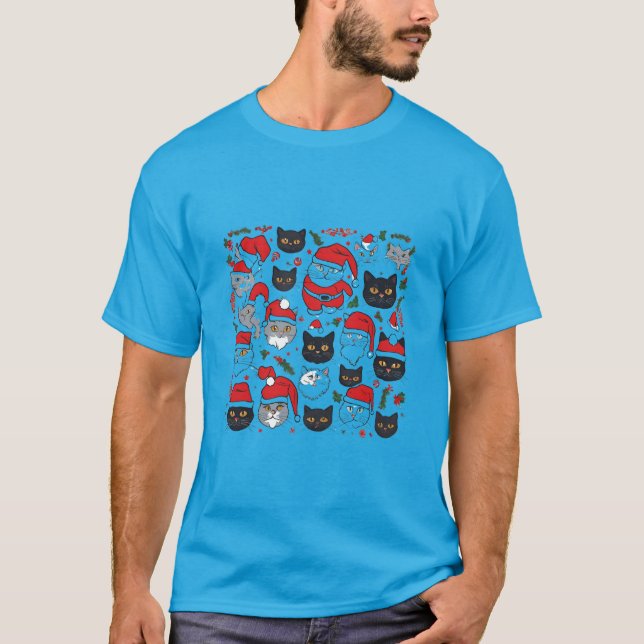 Chats mignons en style festif T-shirt (Devant)