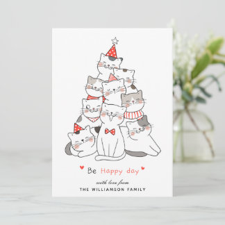 Chats mignons Joyeuse carte de Noël